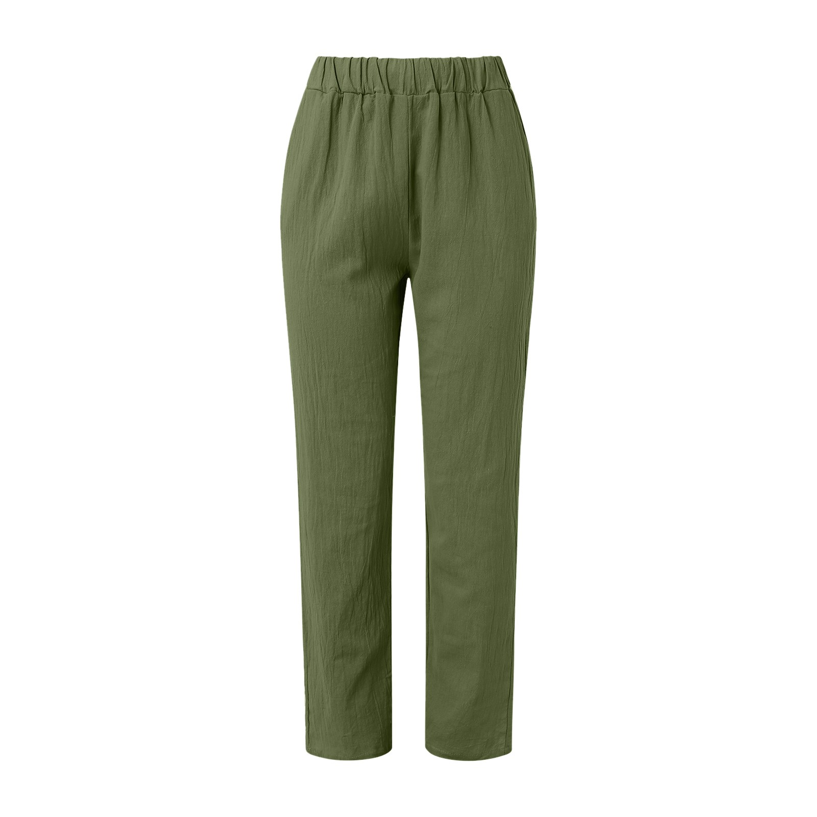 thumbnail image 4 of Pantalones anchos de cintura alta para mujer: pantalones elásticos con cordón, poliéster, estampado, bolsillos laterales, corte deportivo informal., 4 of 6